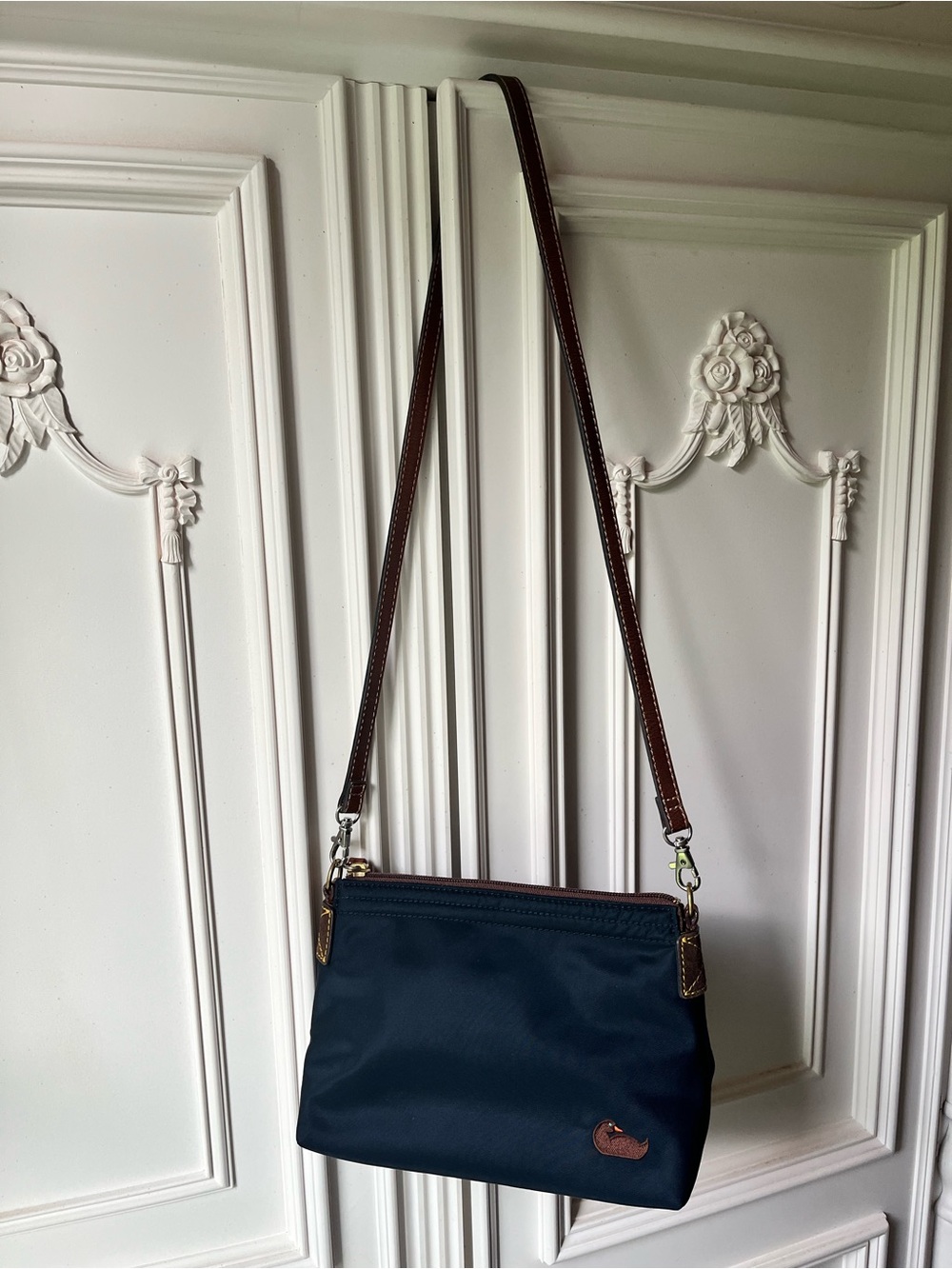 Dooney & Burke navy nylon crossbody bag